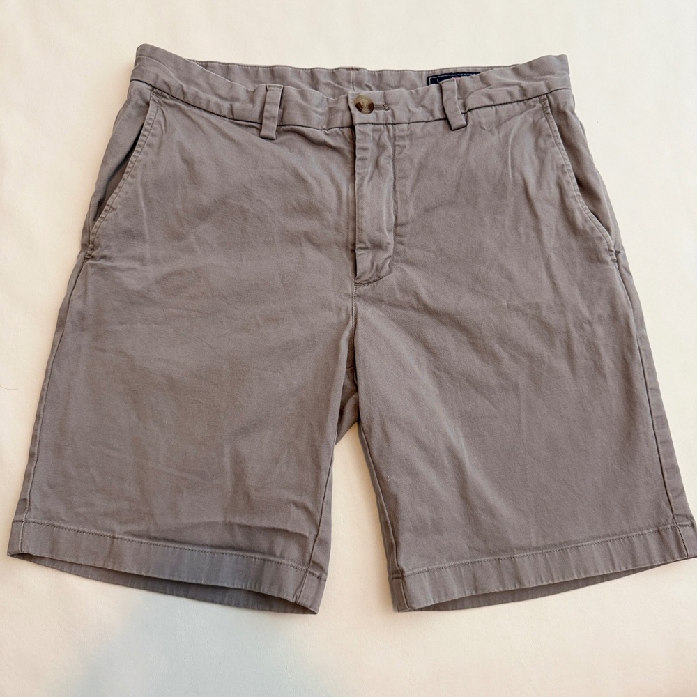 Vineyard Vines Breaker Shorts Mens 31 Grey Cotton Stretch Chino Casual Summer